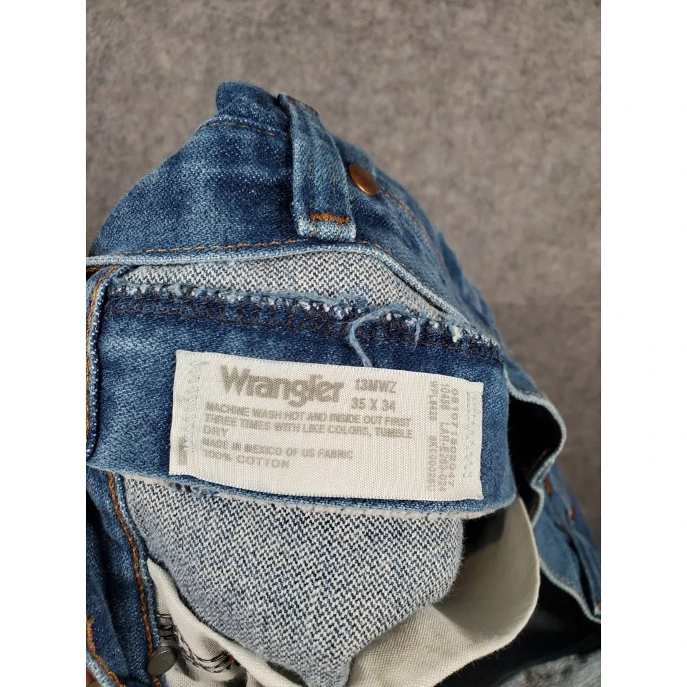 Wrangler Jeans Mens 35x34 Actual 33x33 Denim Western Cowboy Straight Leg 13MWZ